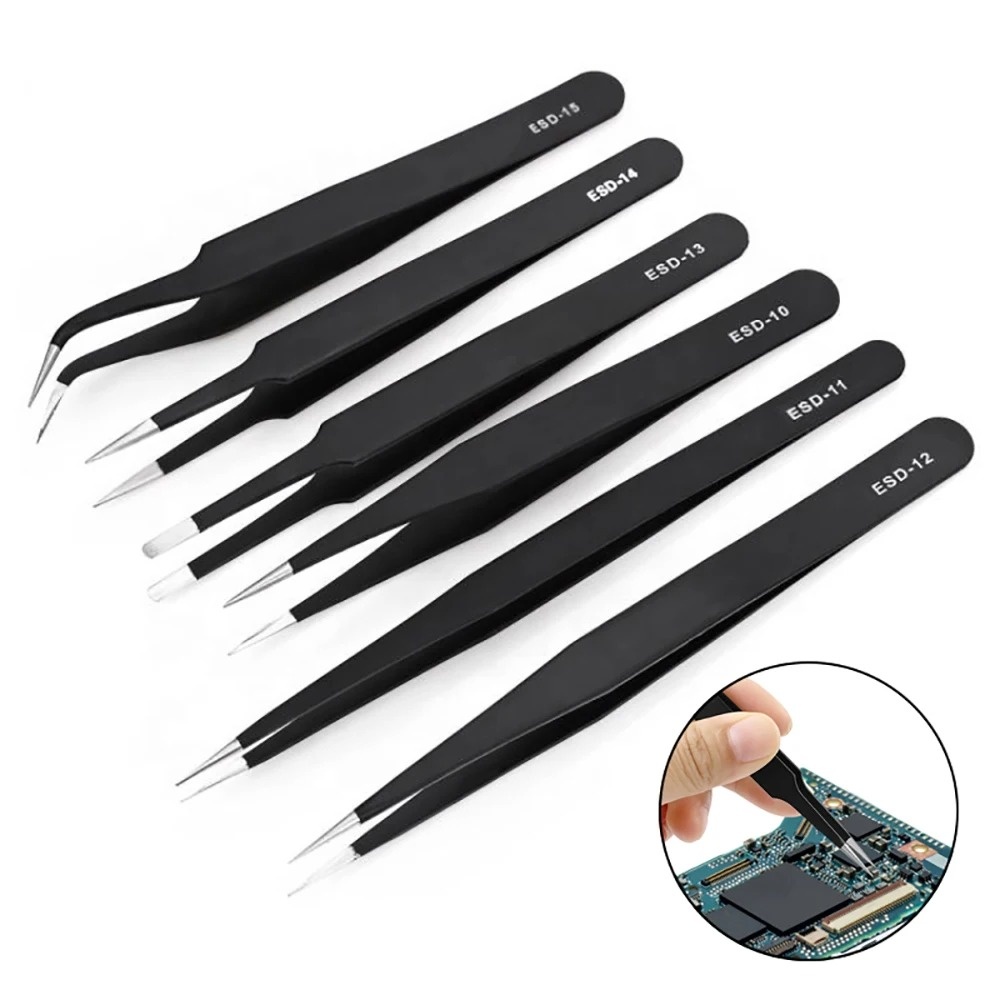 Diy Electronics Tool Kit - 6 adet Paslanmaz Çelik Anti-statik Hassas