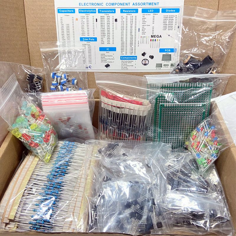 Resistor Kit 1 4W - 1900 adet Elektrolitik Kondansatörler, LED Diyotlar,