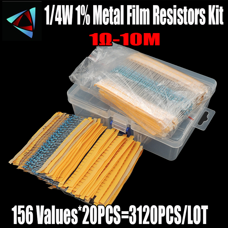 Resistor Kit 1 4W - 3120 adet/grup 156 değer 1/4W 0.25W