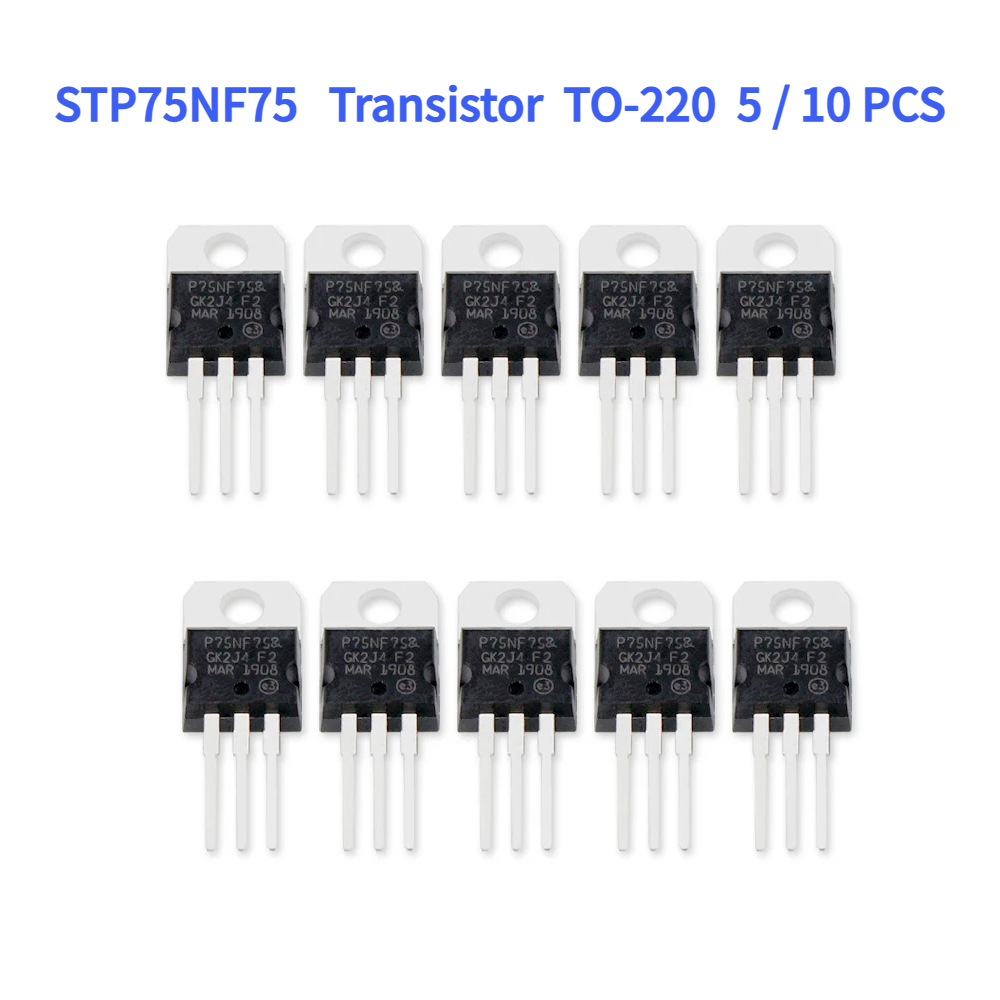Mosfet Transistor Set - 5/10 adet Mosfet transistör STP75NF75 alan