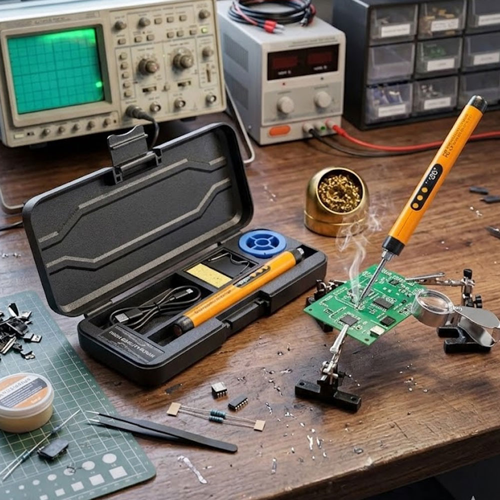 Diy Electronics Bench - USB Şarj Edilebilir Mini Havya Ayarlanabilir