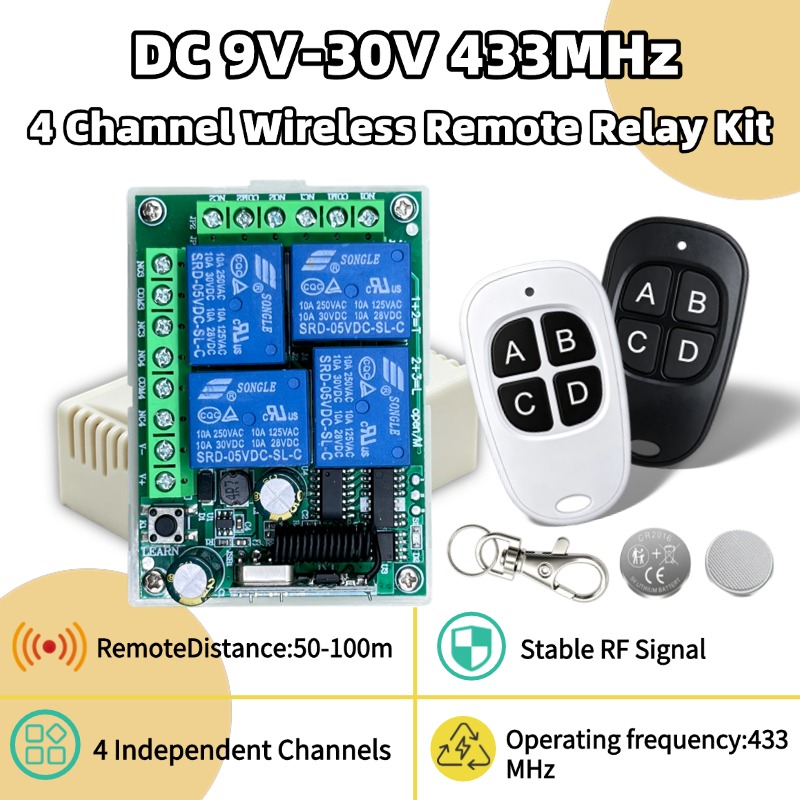 Rf 433Mhz Module - 433MHz Evrensel Kablosuz Uzaktan Kumanda DC