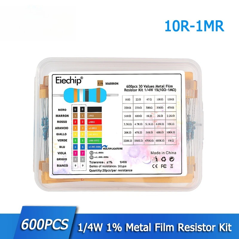 Resistor Kit 1 4W - 300/600 adet 1/4W metal film direnç