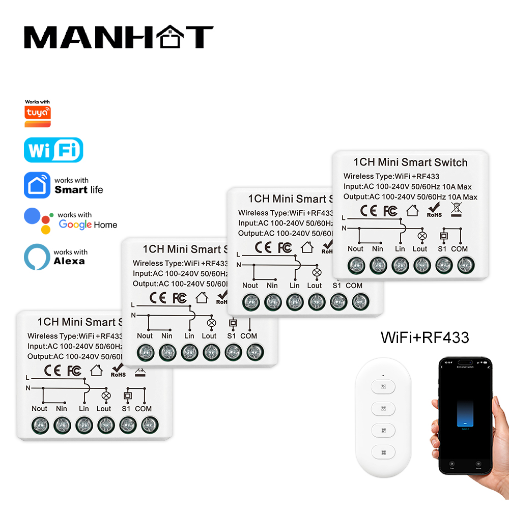 Rf 433Mhz Module - 10A Mini WIFI Akıllı Anahtar RF433Mhz