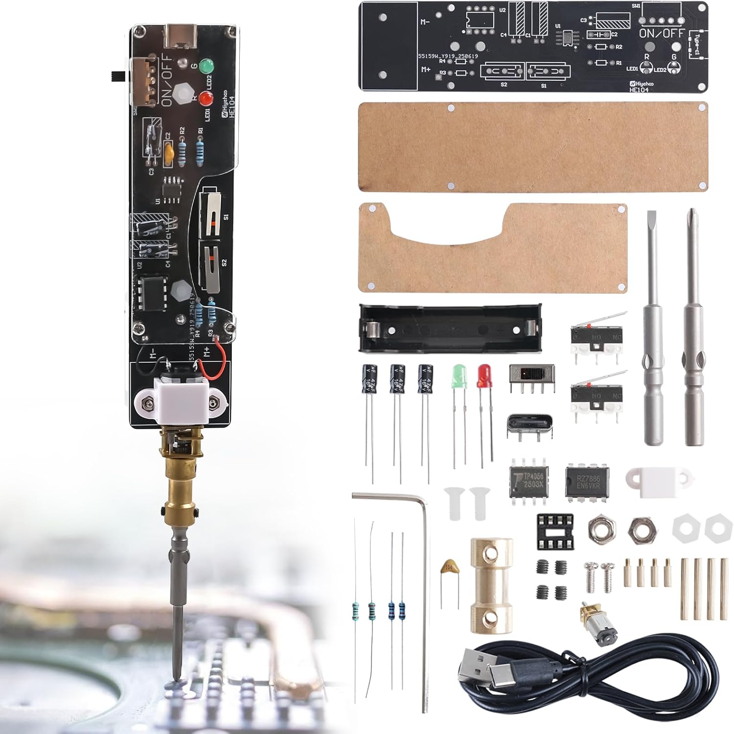 Diy Home Electronics Lab - USB Şarj Edilebilir Elektrikli Tornavida Lehimleme