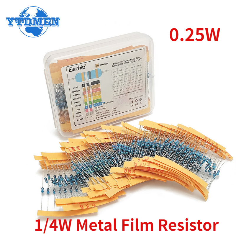 Resistor Kit 1 4W - 300-600 adet 1/4W Metal film rezistans