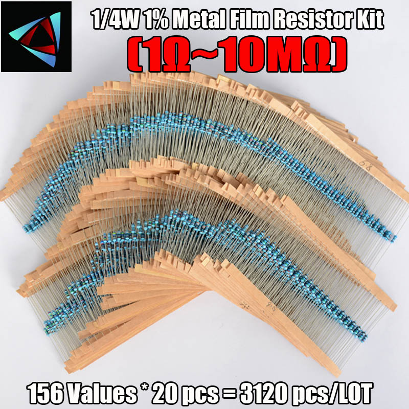 Resistor Kit 1 4W - 3120 adet 156 değerleri elektrik ünitesi