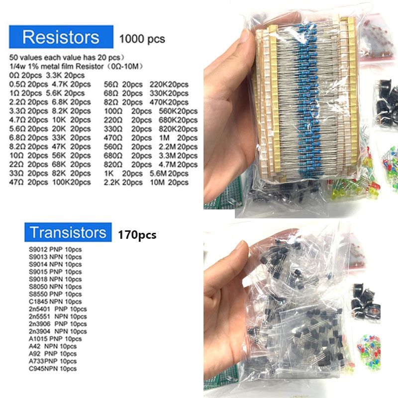 1900 adet Elektrolitik Kondans - Resistor Kit 1 4W incelemesi ve fiyatı