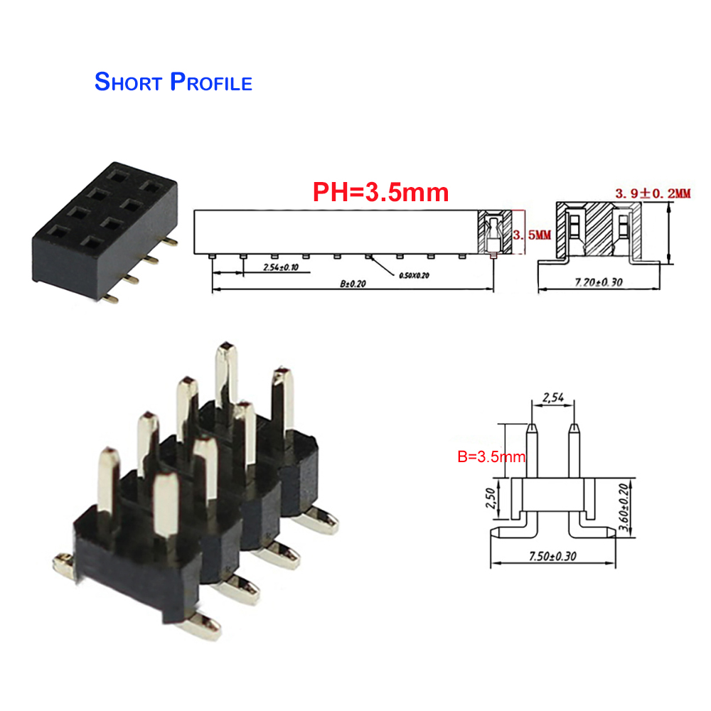20 adet 2.54mm PH3.5 2x 3P/5P/ - Male Female Header Pin incelemesi ve fiyatı