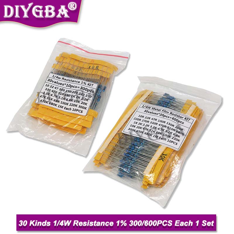 600 adet/takım 30 çeşit 1/4W d - Resistor Kit 1 4W incelemesi ve fiyatı