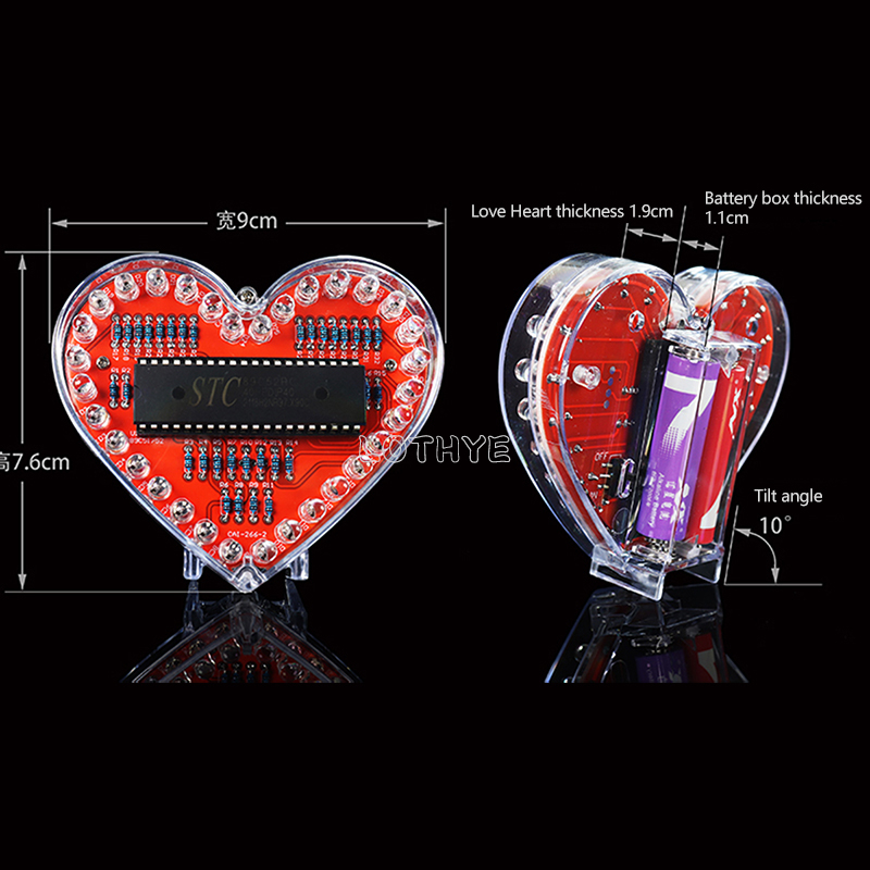 RGB Renkli Akan Su Işığı Kalp  - Diy Electronics Tool Kit incelemesi ve fiyatı
