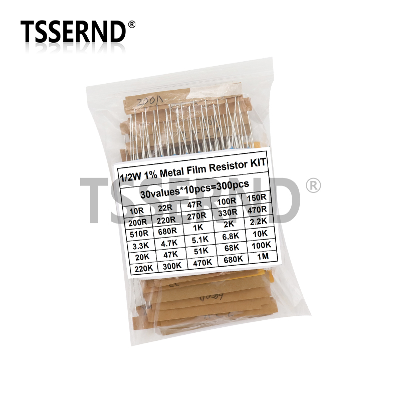 300 adet 1/4W 1/2W 1W 1% Metal - Resistor Kit 1 4W incelemesi ve fiyatı