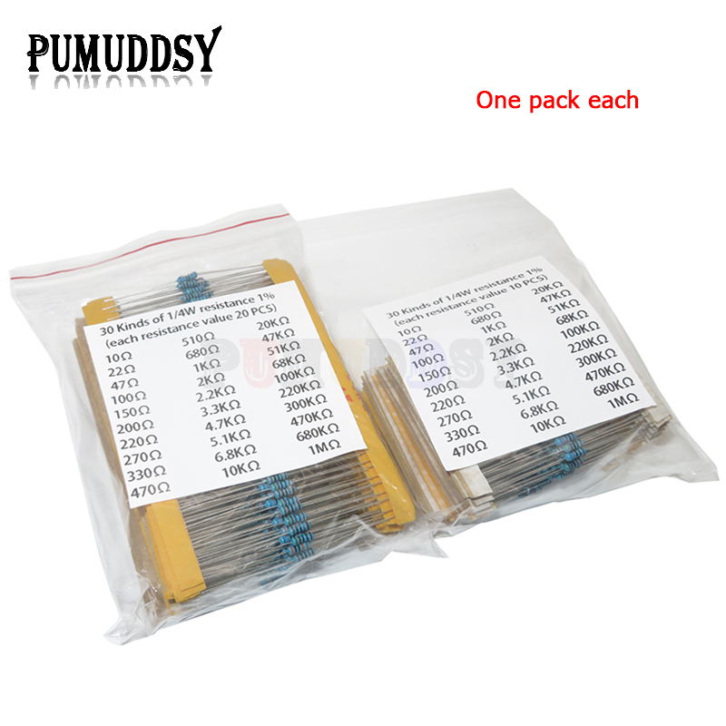 600 adet/takım 30 Çeşit 1/4W D - Resistor Kit 1 4W incelemesi ve fiyatı