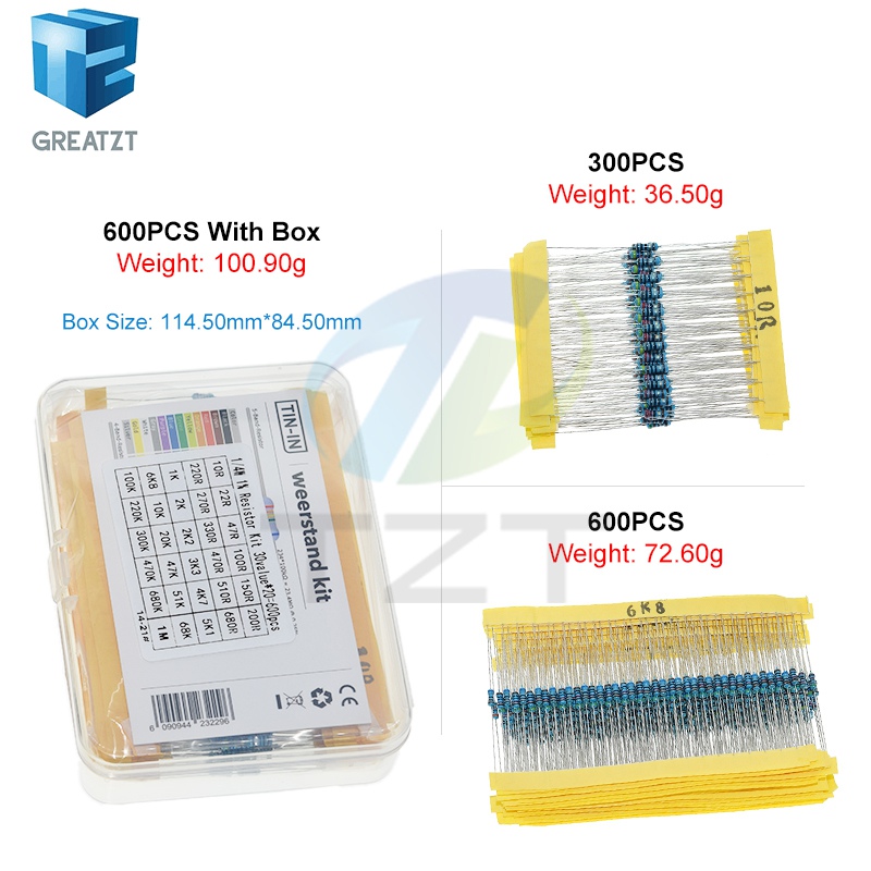 GREATZT 600 adet/takım 30 Çeşi - Resistor Kit 1 4W incelemesi ve fiyatı