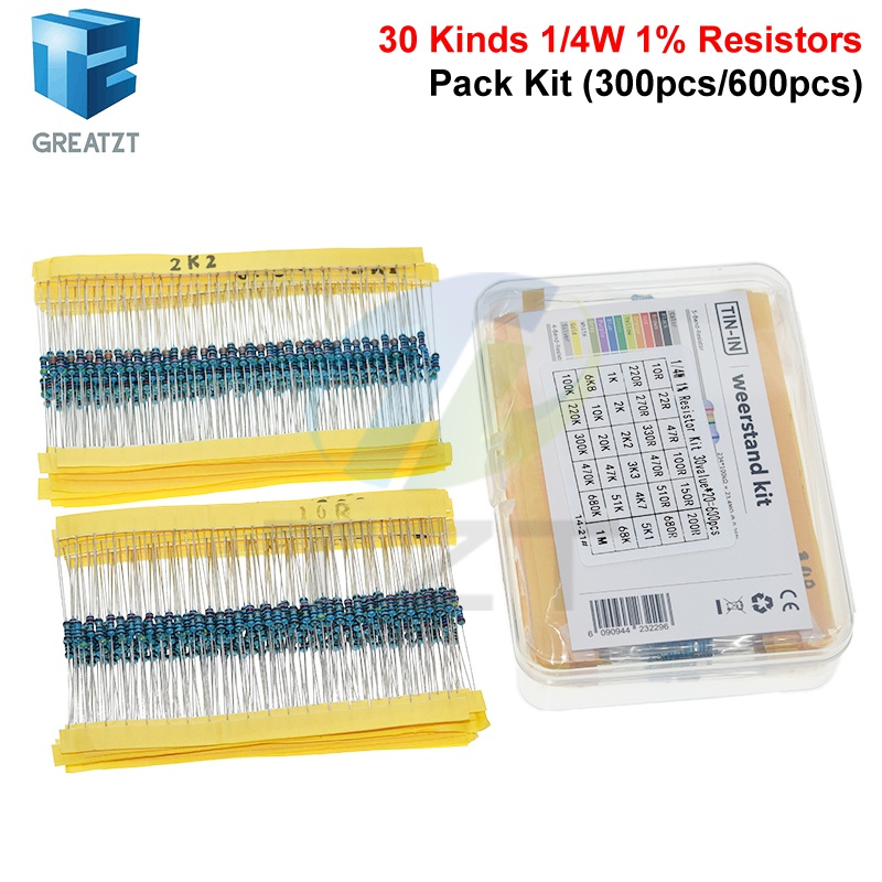 GREATZT 600 adet/takım 30 Çeşi - Resistor Kit 1 4W incelemesi ve fiyatı